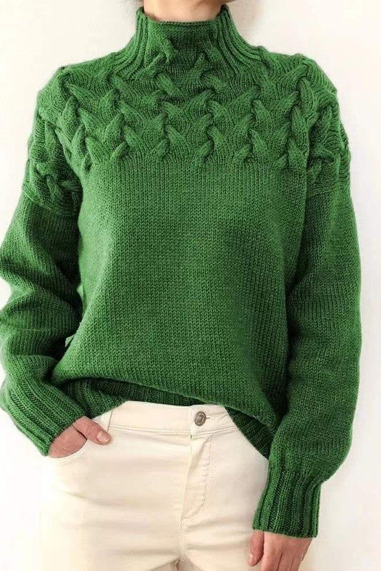 Mock Neck Knit Sweater