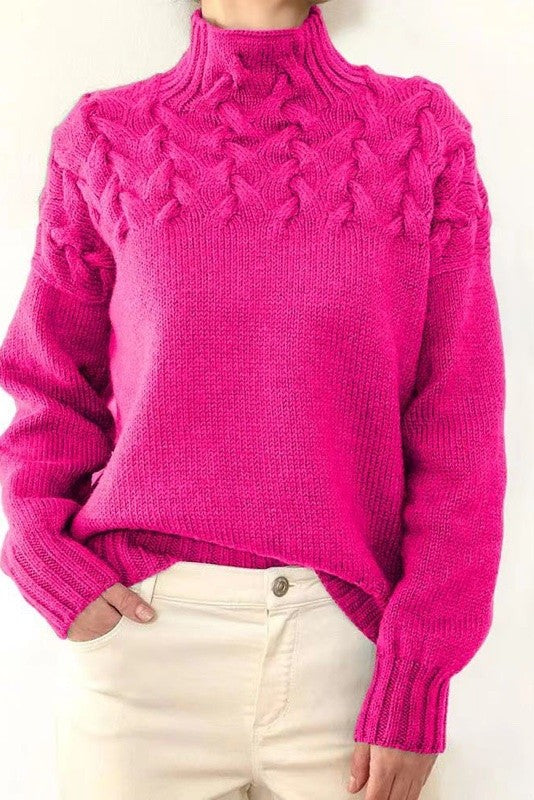 Mock Neck Knit Sweater