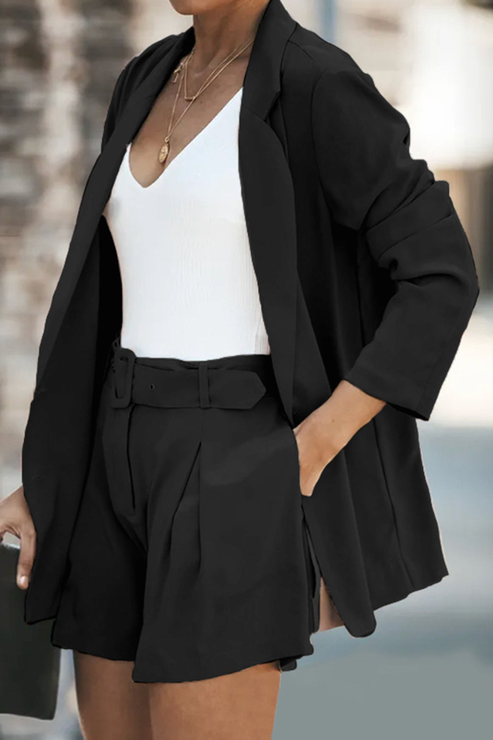 Effortless Elegance Blazer and Shorts Set