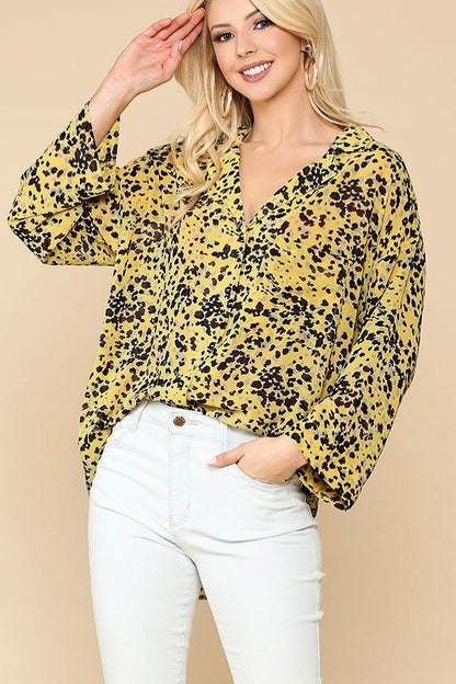 Animal Print Button Down Shirt