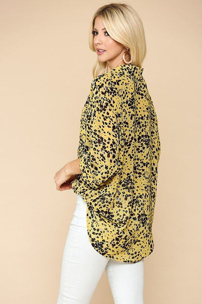 Animal Print Button Down Shirt