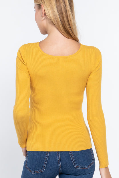 V-Neck Front Twisted Sweater