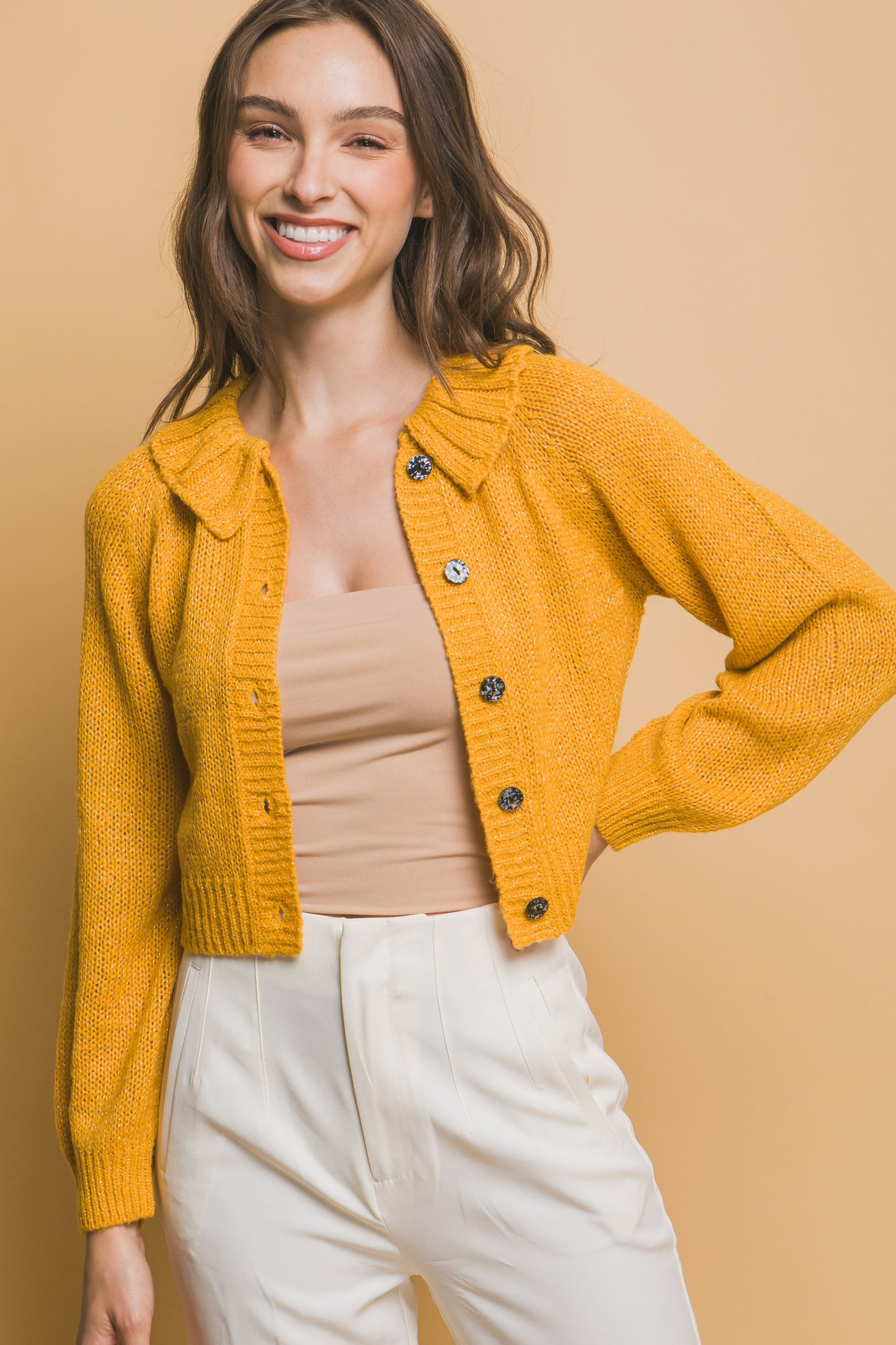 Cozy Short Collared Cardigan