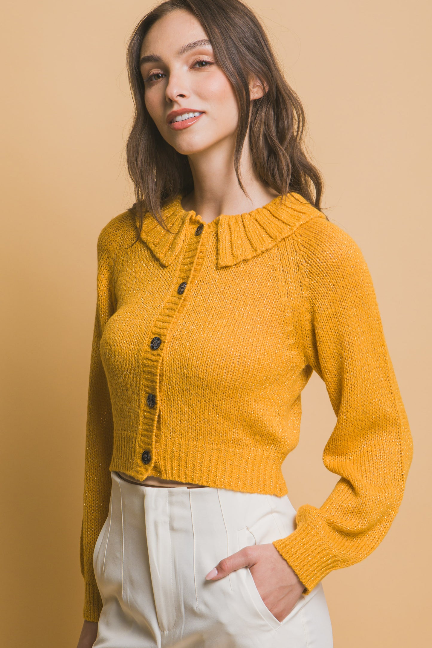 Cozy Short Collared Cardigan