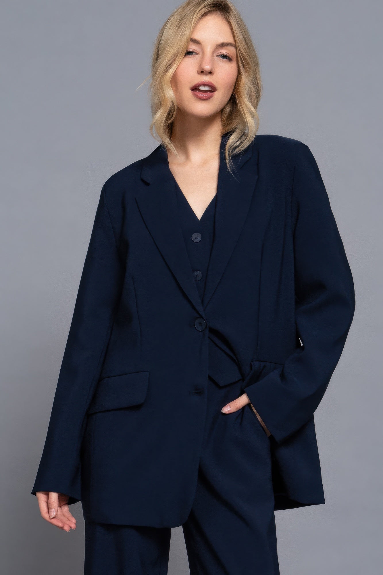 Notched Collar Blazer