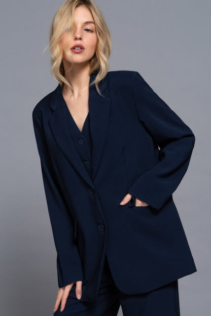 Notched Collar Blazer