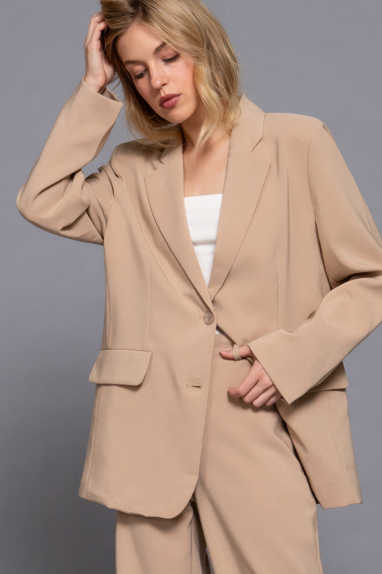 Notched Collar Blazer